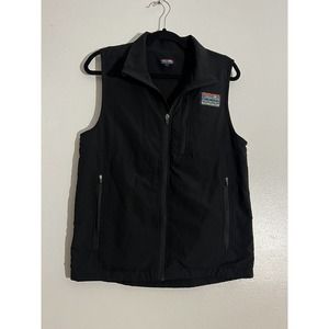 Burlebo Mens Size Small Black And Gray Vest Full Zip Performance Fleece Lined